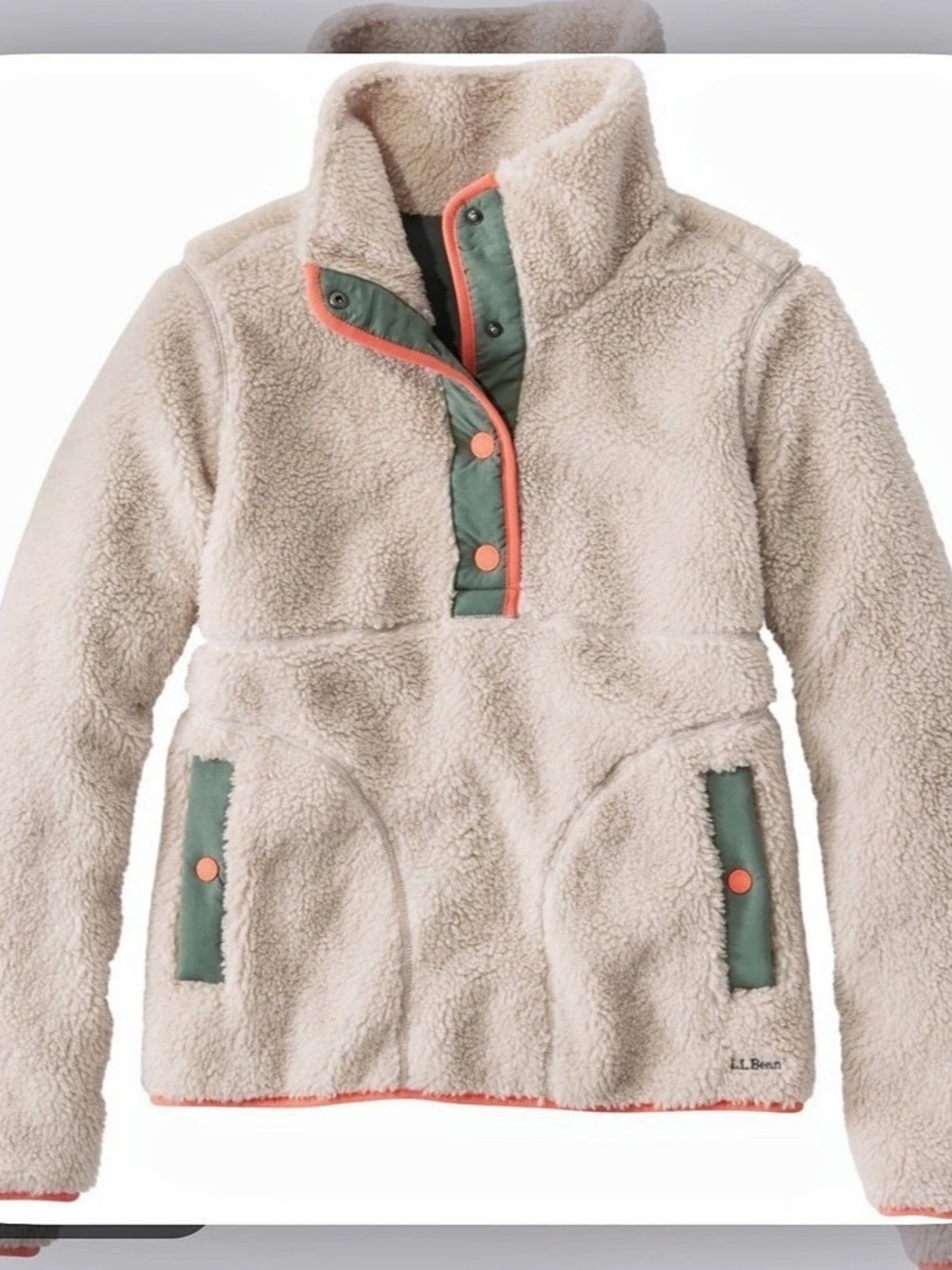 L.L.Bean Women's Tumbled Sherpa, Quarter-Snap Teddy Pullover